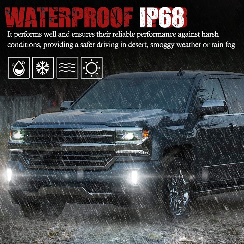 BUNKER INDUST LED Fog Lights Compitable for 2016 2017 2018 Chevy Silverado 1500, OEM Bumper Driving Fog lamp Kit,Chrome - Image 5